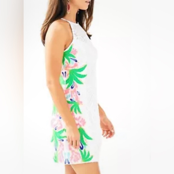 Lilly Pulitzer Pearl Resort White Tropical Fruit Lace Shift Dress 2 - Picture 3 of 7
